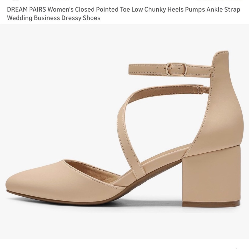 Dream Pairs Women's Nude Ankle Strap Heels